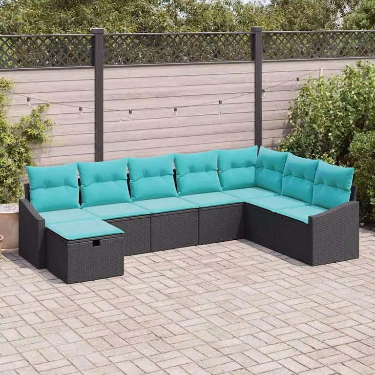Maison Exclusive - Set da giardino composto da 8 pezzi, divano in rattan sintetico