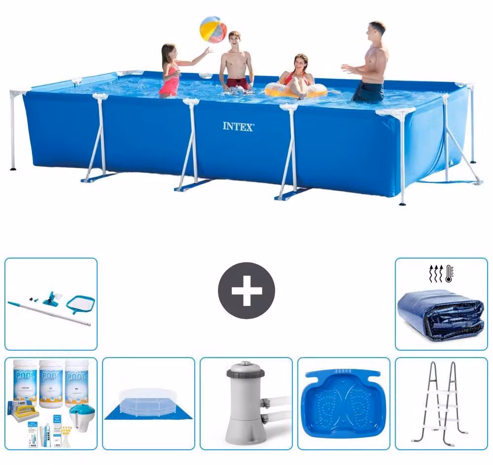 Piscina fuori terra rettangolare - 450x220x84 cm - 8 pezzi - Modello S20079