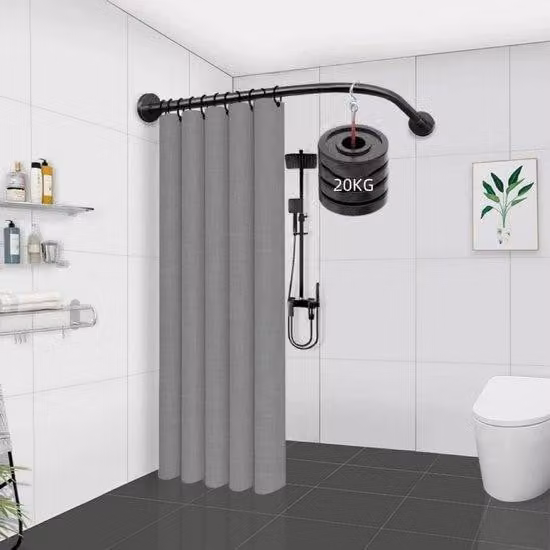 Unyqoos® Barra angolare regolabile per tenda da doccia a forma di L, in acciaio inossidabile, 75–95 x 75–95 cm – Ideale per angoli, installazione con o senza foratura, adatta per bagni e cabine armadio