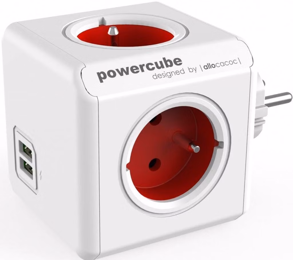 Multipresa Allocacoc PowerCube 1202RD con 4 prese e 2 porte USB