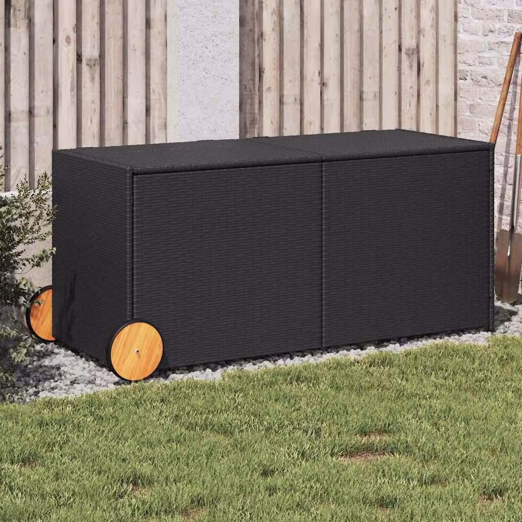 vidaXL Tavolo da Giardino in Legno di Acacia Oliato Nero L: 127,0 cm, P: 59,5 cm, H: 55,0 cm