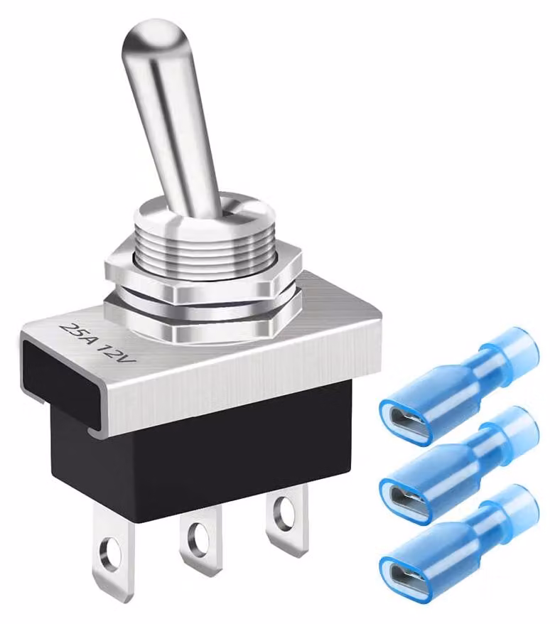 Interruttore a levetta ON/OFF, 25A, 12VDC, SPDT, 3 poli