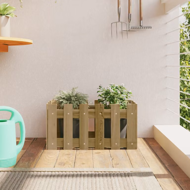Fioriera da giardino a recinzione vidaXL in legno marrone L/P/H: 60 x 30 x 30 cm