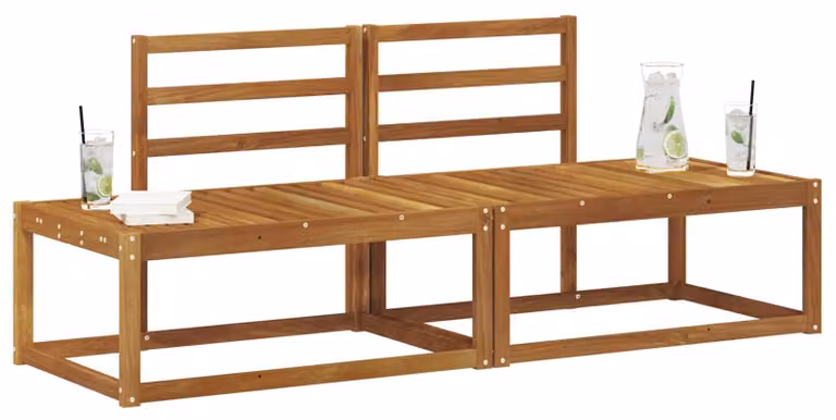 Divano da Esterno 2 Pezzo Naturale 182,5 x 63 x 73 cm