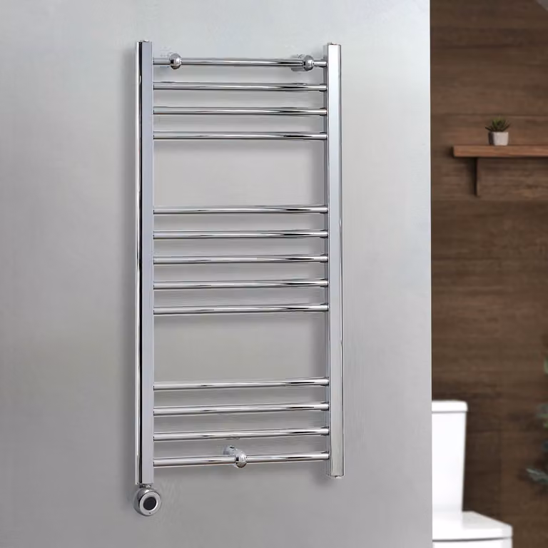 Scaldasalviette Elettrico Diritto Cromato Kent ECOSO by Hudson Reed con Elemento Termostatico Wi-Fi L: 100 cm, P: 50 cm