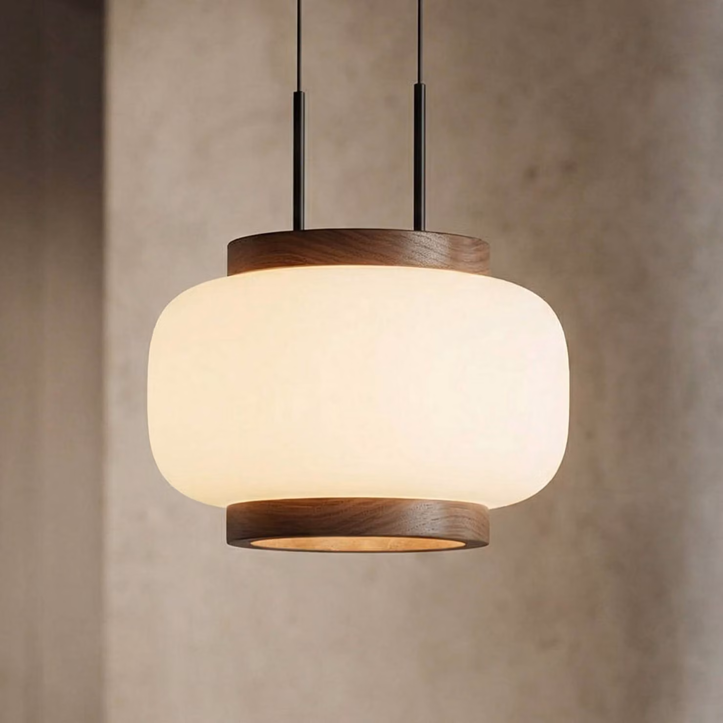 Lampada a sospensione Shiro Quitani, dimmerabile, Bianco / Opale, Soggiorno / Sala da pranzo, Vetro, Design, Lampada a sospensione