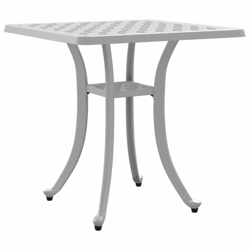 Tavolo da Giardino Bianco 53x53x53 cm in Alluminio Pressofuso