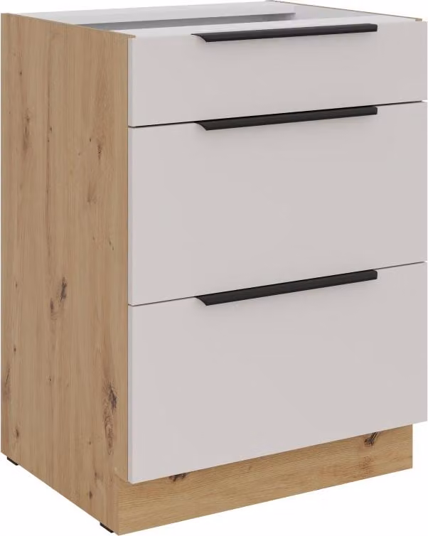 Comò NIOLLA - larghezza 60 cm, cashmere / rovere artigianale