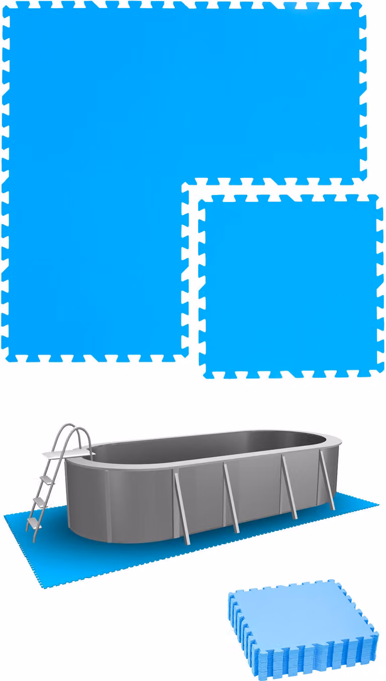 2,8 m² di sottofondo per piscina - 12 tappetini in EVA 50x50 sottofondo per piscina - set di tappetini per sottofondo