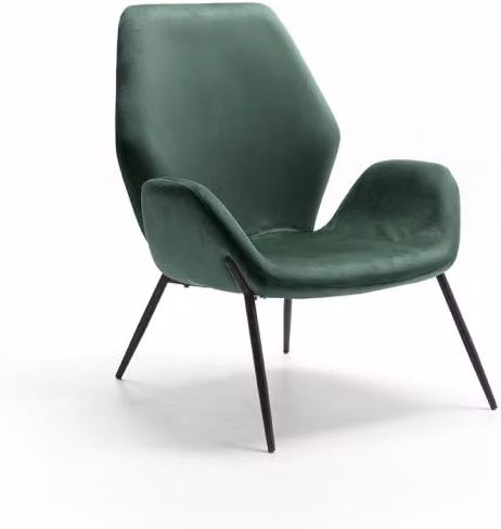 Poltrona da Salotto o da Camera Brandy 73x68x85 cm in Velluto Verde Scuro