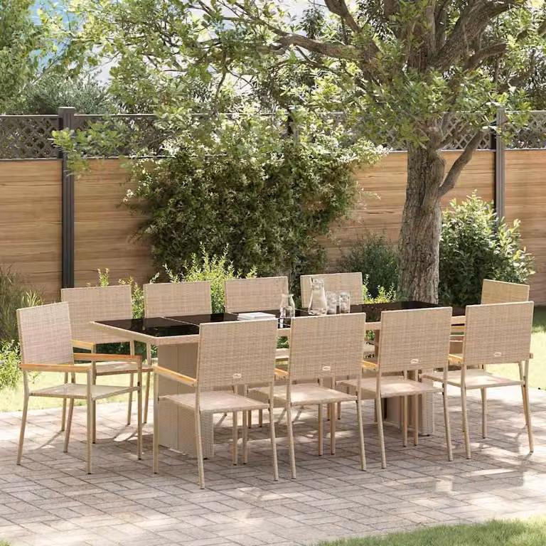 Maison Exclusive - Set da giardino per esterni, 11 pezzi, rattan sintetico beige
