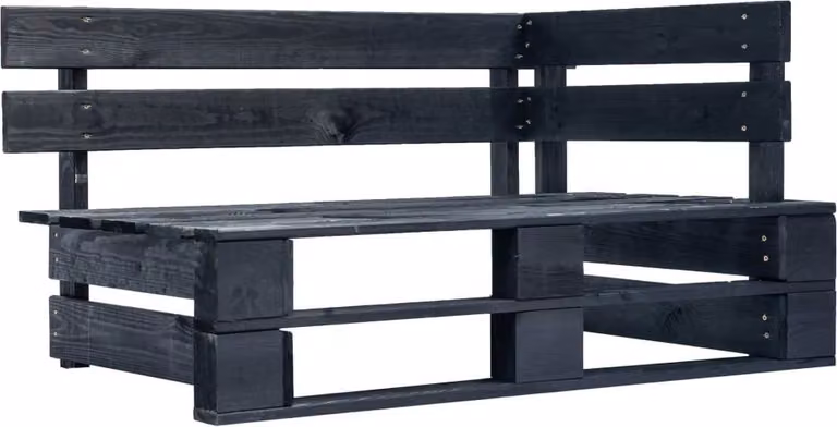 vidaXL Divano pallet a 2 posti in legno di pino impregnato nero
