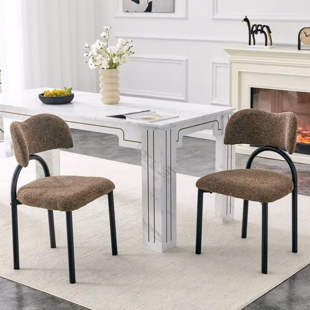 Set 2 sedie da pranzo ¨C Minimal ¨C imbottite schienale gambe metallo nero design moderno