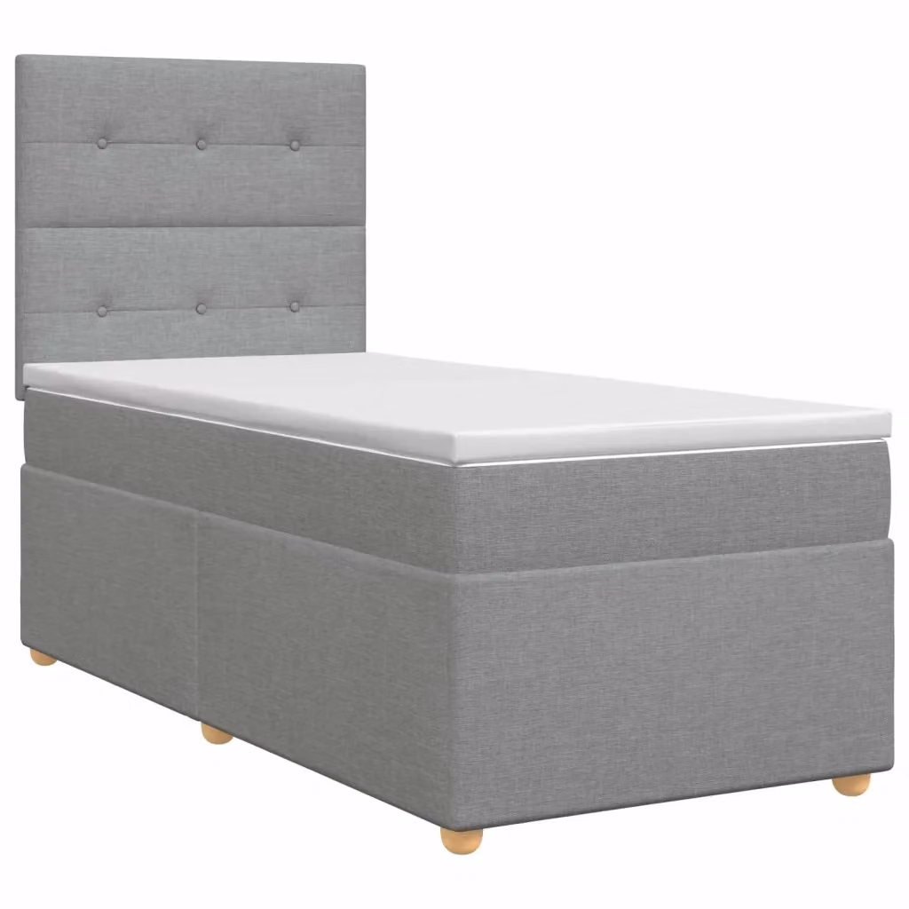 Letto box spring con materasso vidaXL in tessuto grigio e bianco con base a sollevamento L/P/H: 90 x 190 x 40 cm – 2