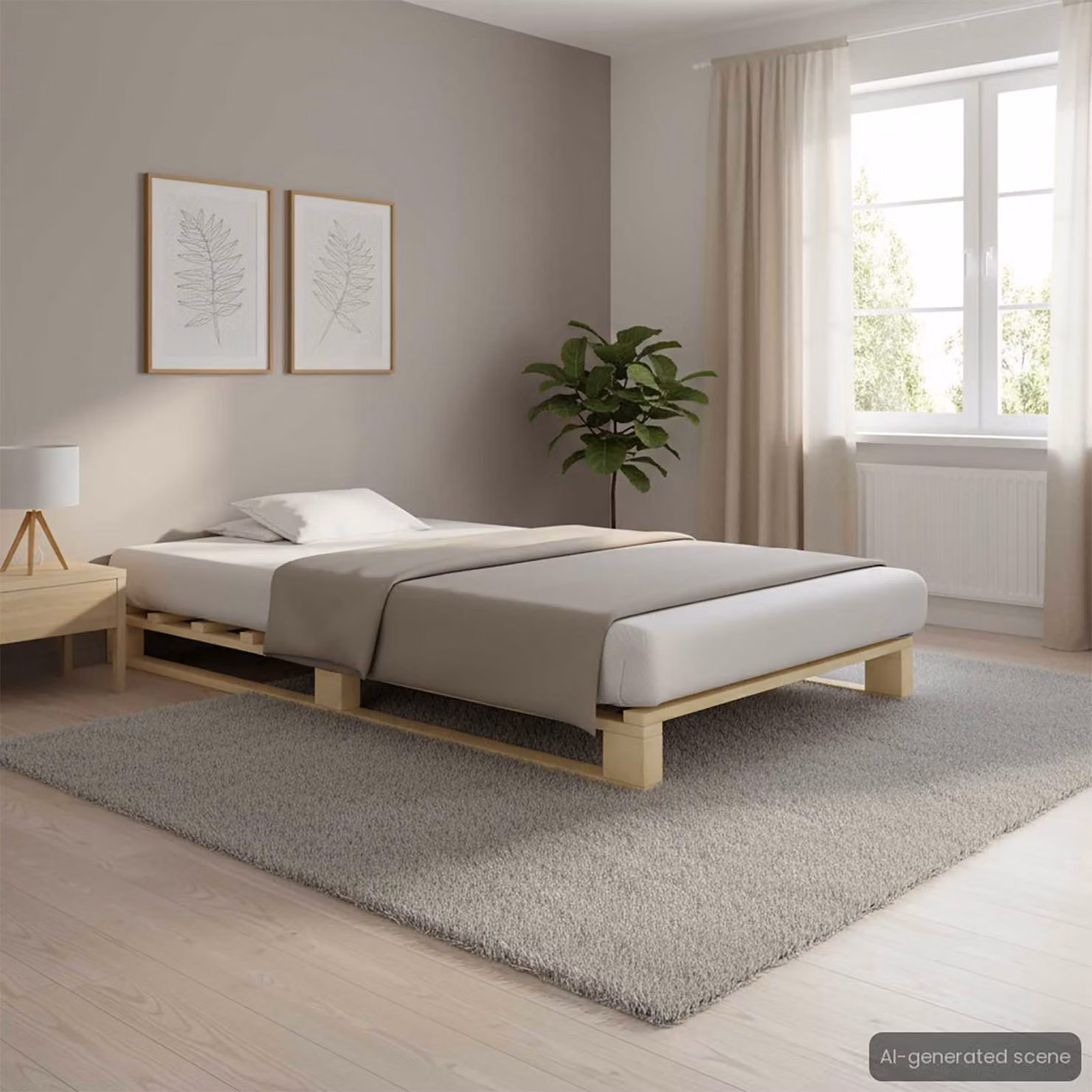 vidaXL Giroletto in Pallet di Legno Massello di Pino Marrone L: 200 cm, P: 90 cm