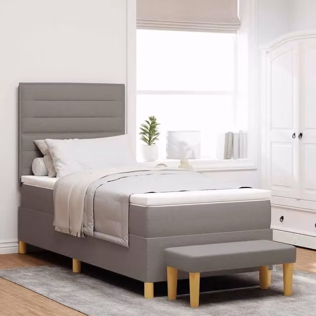 Letto a molle con cuscino Talpa vidaXL in tessuto beige o grigio L/P/H: 200 x 90 x 128 cm – 1