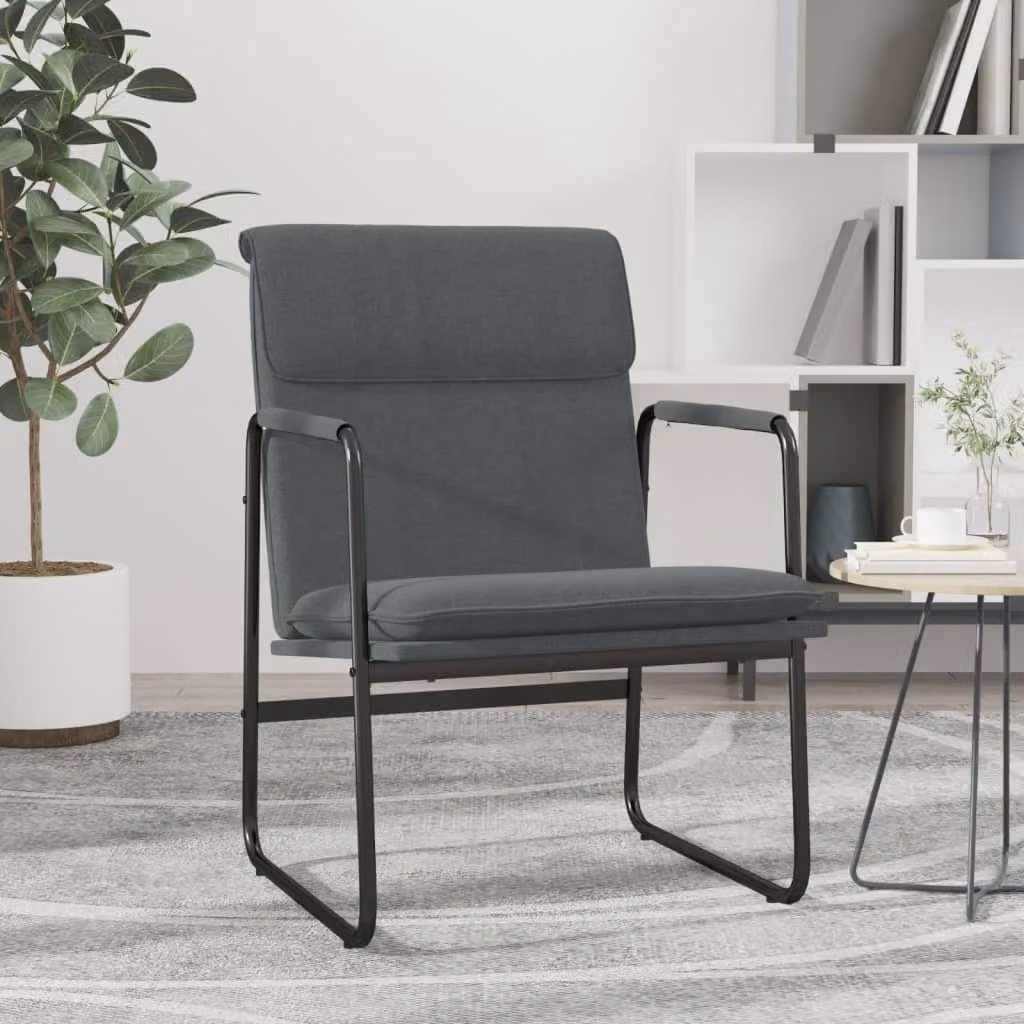 Maison Exclusive - Poltrona relax, colore grigio scuro, dimensioni 55x64x80 cm, rivestimento in tessuto