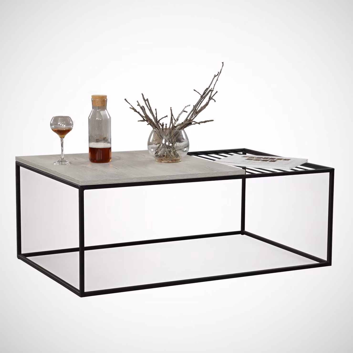 Skye Decor, Zinus - Sea Oak, tavolino da salotto, quercia marina, pannelli truciolari rivestiti al 100% in melamina, 95 x 55 x 43 cm