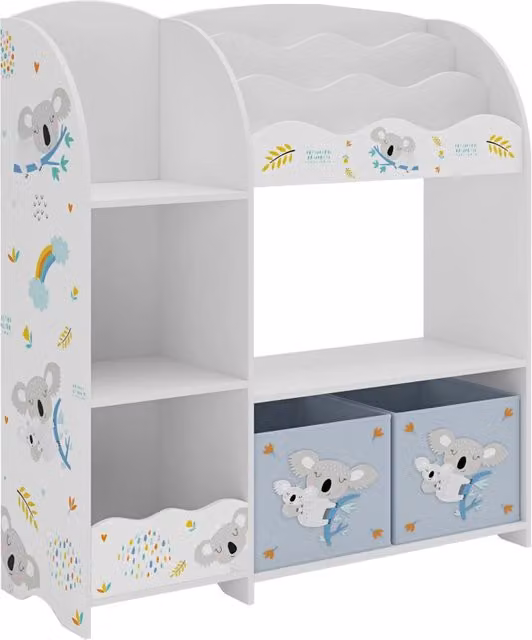 Scaffale dal design senza tempo per soggiorno camera da letto mobile contenitore per bambini con motivo 100 x 93 x 30 cm pannello di particelle bianco 03_0011208