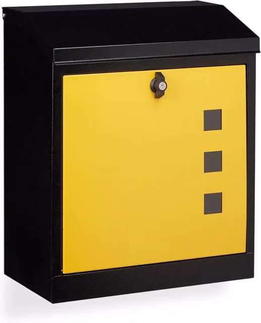 Grande cassetta postale da parete XL per corrispondenza voluminosa 53 x 43,5 x 26 cm in acciaio zincato nero 13_0005250