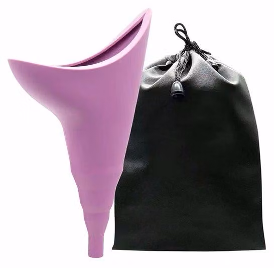 Bicchiere per la minzione in silicone per donne, portatile, pieghevole, ideale per l'uso all'aperto, per persone con difficoltà motorie, attività all'aria aperta e campeggio.