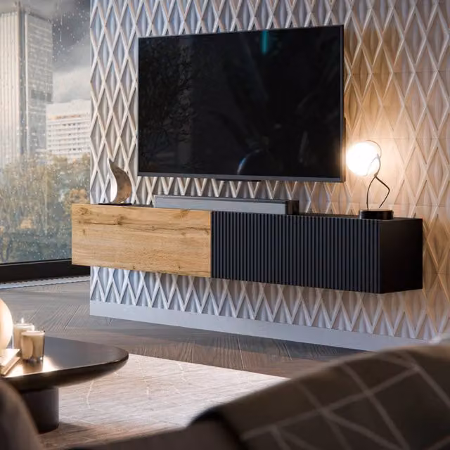 Mobile porta TV Sindia, Antracite e Rovere