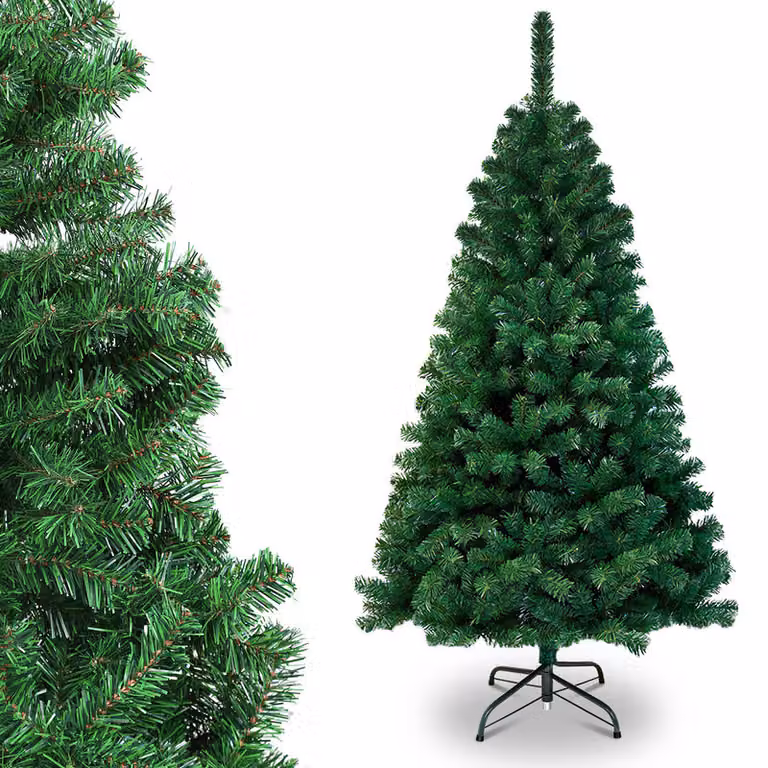 Izrielar 210cm albero di Natale artificiale, abete con supporto in metallo, albero di Natale 900 punte aghi in PVC, albero di Natale artificiale sistema pieghevole verde