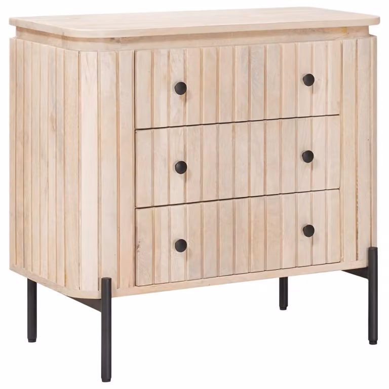 Carrello mobile con cassetti vidaXL in legno di mango marrone e beige L: 70 cm, P: 30 cm, H: 65 cm