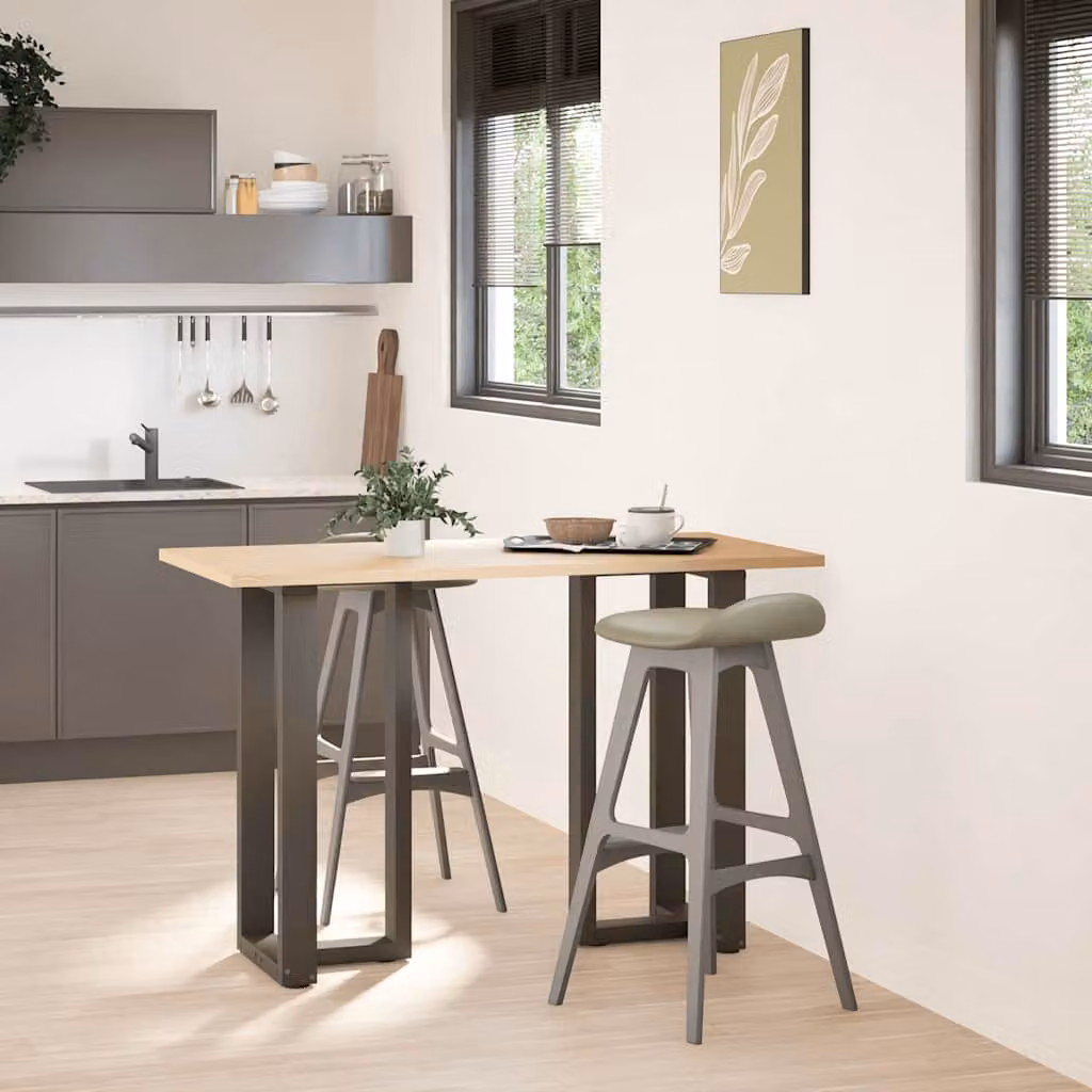 vidaXL Gambe per tavolo da bar a forma di T 2 pz nere 50x35x(90-91) cm