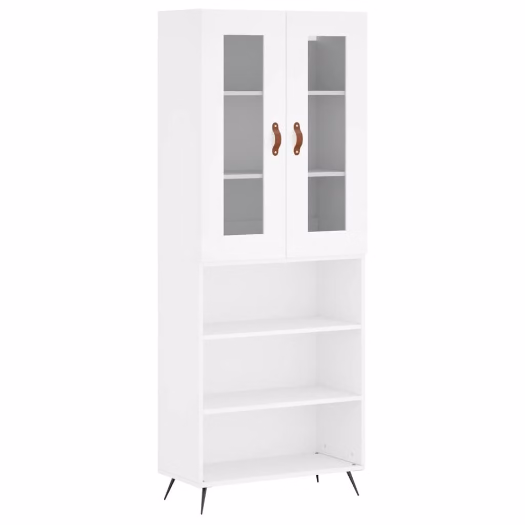 Credenza Bianca 69,5x34x180 cm in Legno Multistrato