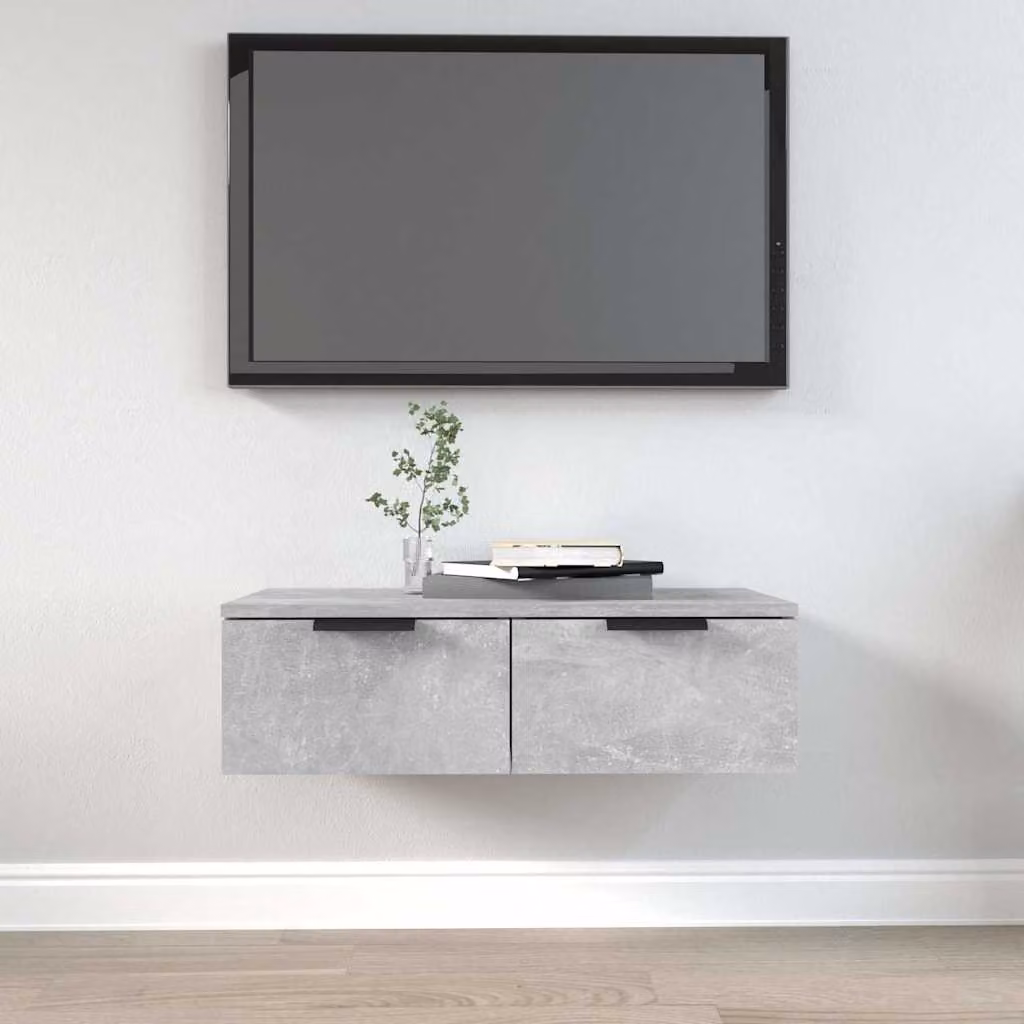 Armadietto a muro moderno vidaXL in legno MDF grigio opaco L: 68 cm, P: 30 cm, H: 20 cm