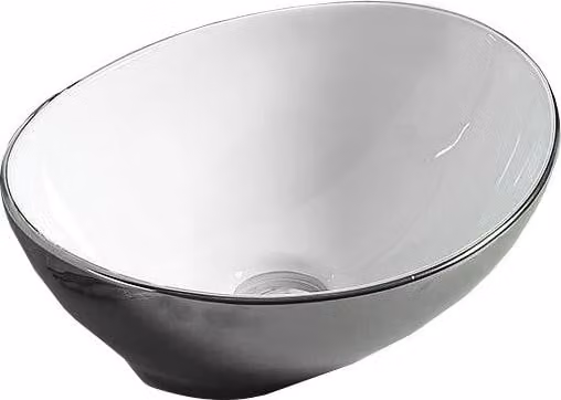 Mexen Elza lavabo da appoggio 40 x 33 cm, argento/bianco - 21014079