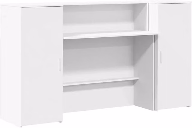 Scrivania | Tavolo da Ufficio per Reception Bianca 180x50x103,5 cm in Legno Massello