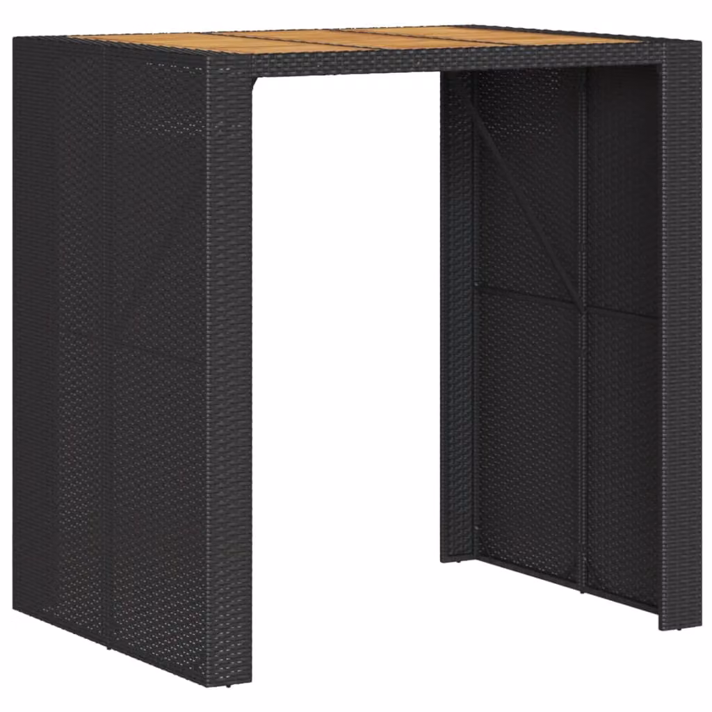 Tavolo Bar da Giardino Piano in Acacia 105x80x110 cm Polyrattan