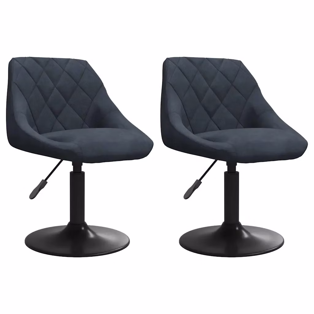 Set di 2 sedie da pranzo girevoli vidaXL in velluto grigio antracite con design moderno e base in metallo – 2