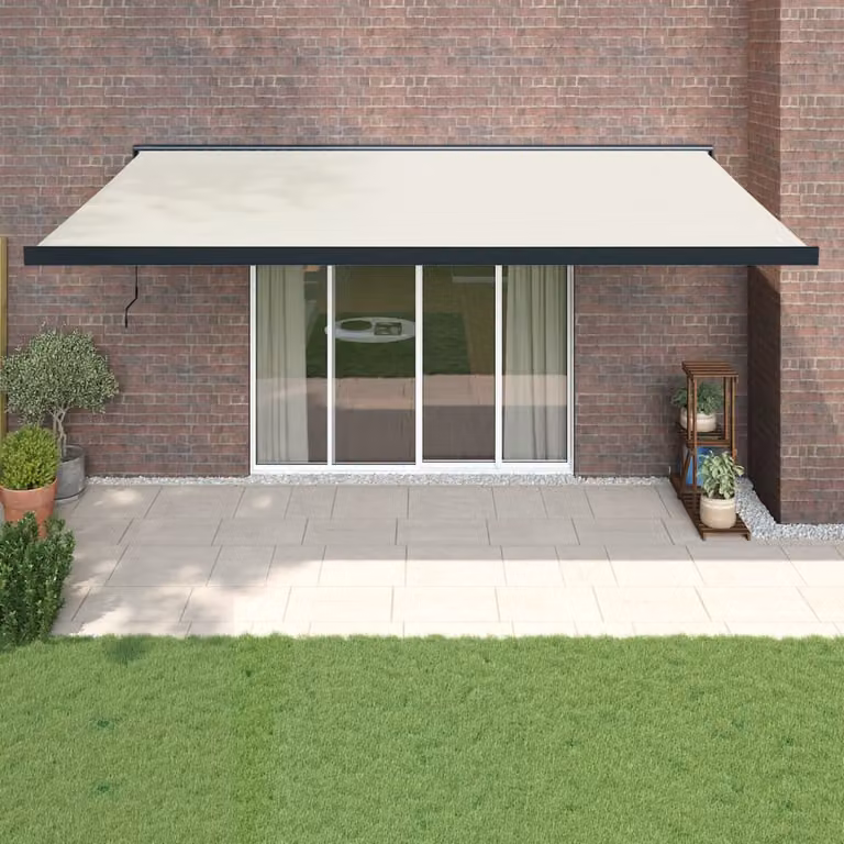 vidaXL Tenda da Sole Retrattile Crema 5x3 m in Tessuto e Alluminio