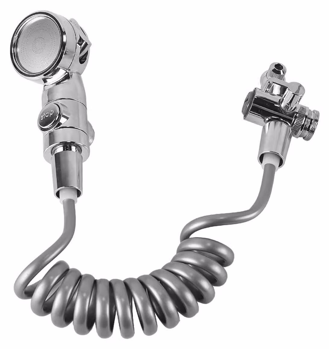 Inovra - Spruzzatore - Doccetta manuale con tubo da 2 metri - Doccetta per lavare frutta, verdura o animali domestici - Adatta per bagno/cucina - Materiale: ABS/rame - Doccetta manuale