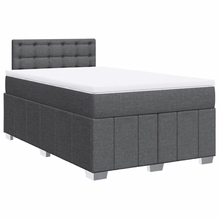 SYFAX™ Giroletto a Molle con Materasso Grigio Scuro 120x190cm Tessuto