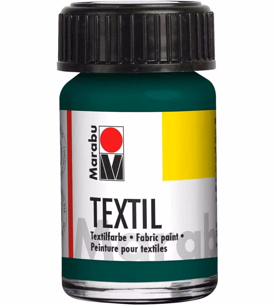 Marabu Vernice per Tessuti Verde Scuro 15 ml - A base d'acqua - Lavabile