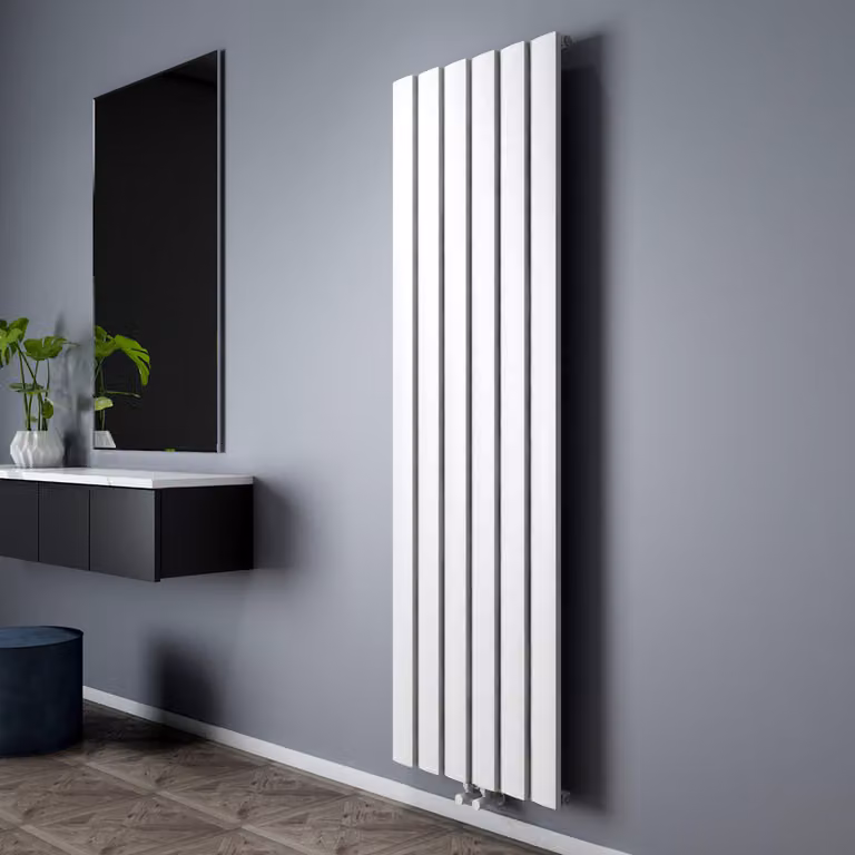 Radiatore Verticale Design Alluminio Bianco 1800x565mm - Stile Moderno - Alta Resa