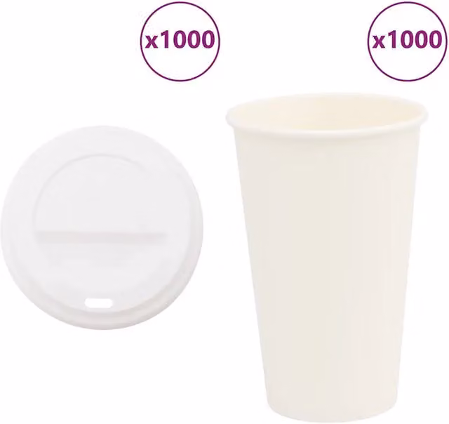 Tazze da Caffè in Carta con Coperchi 1000 pz 16oz 400 ml 3325218