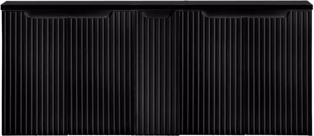 Mobile Sottolavabo Doppio NEWPORT da Parete con 5 Ante e Ripiano 140x60x40 cm - Nero [en.casa]