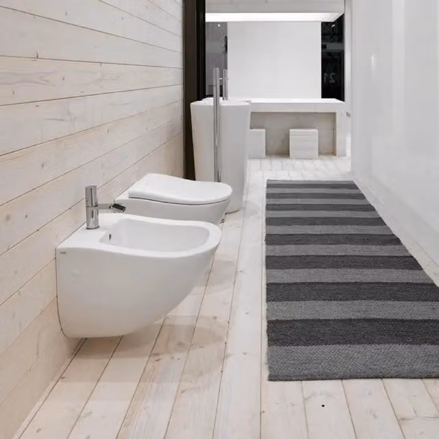 Coppia Di Sanitari "Ceramica Cielo" Sospesi Bianco Lucido "Fluid"