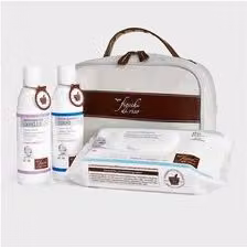 Set di bagnoschiuma per bambini Fiocchi di Riso con pochette, colore bianco