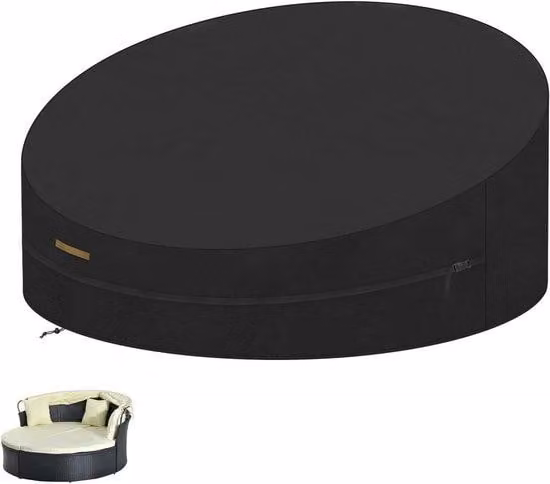 Copertura protettiva per sdraio da giardino - Ø 190 x 90/50 cm, impermeabile, in rattan