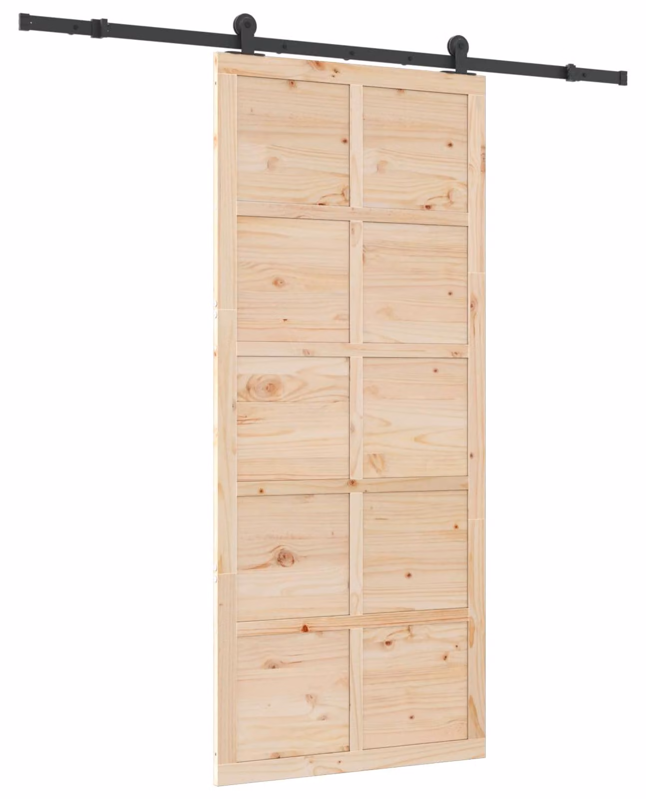 Porta scorrevole Naturale 90 x 208 cm Legno Massello di Pino