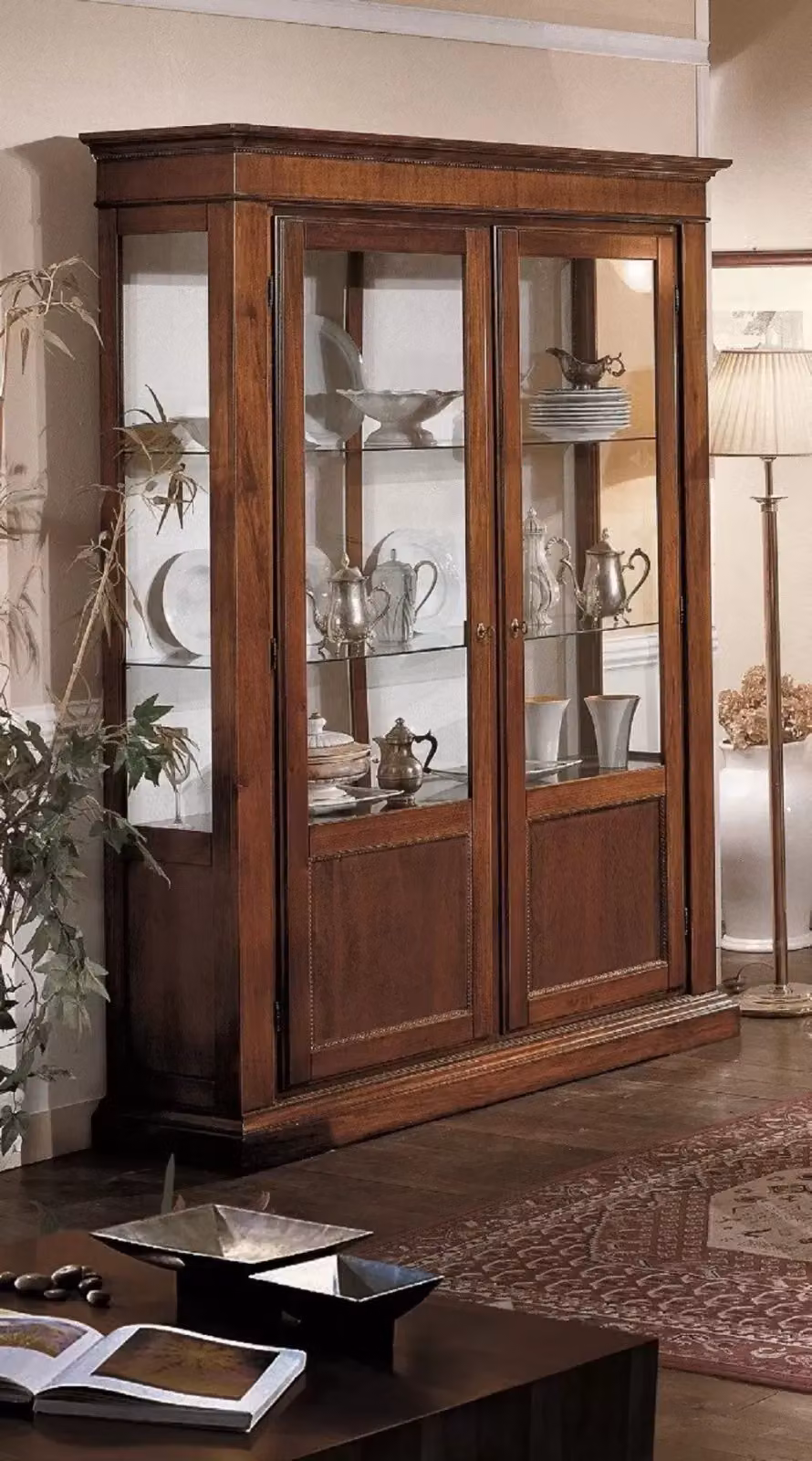 Set tavolo e sedie rettangolare estensibile in legno e vetro stile rustico marrone Mobili2g – 4