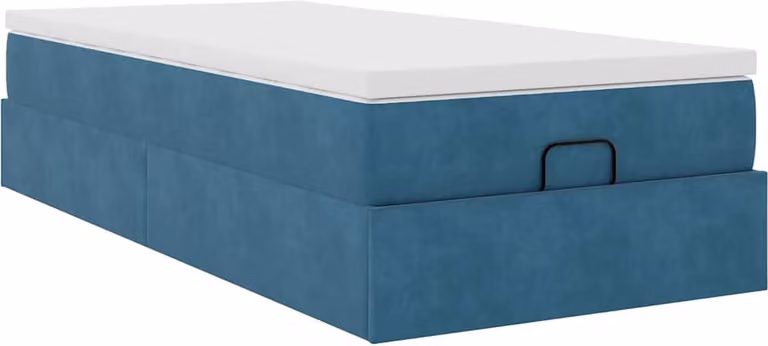 Struttura Letto Pouf con Materasso 100x200 cm Velluto