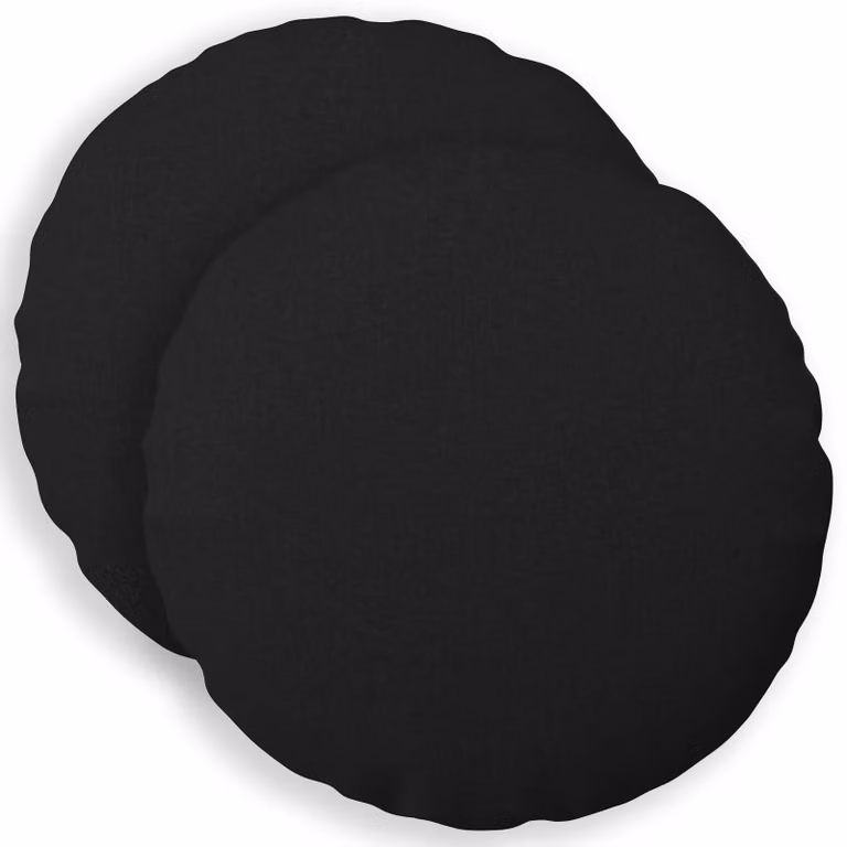 Set di 2 federe rotonde vidaXL HEERLEN in tessuto nero, Ø 40 cm