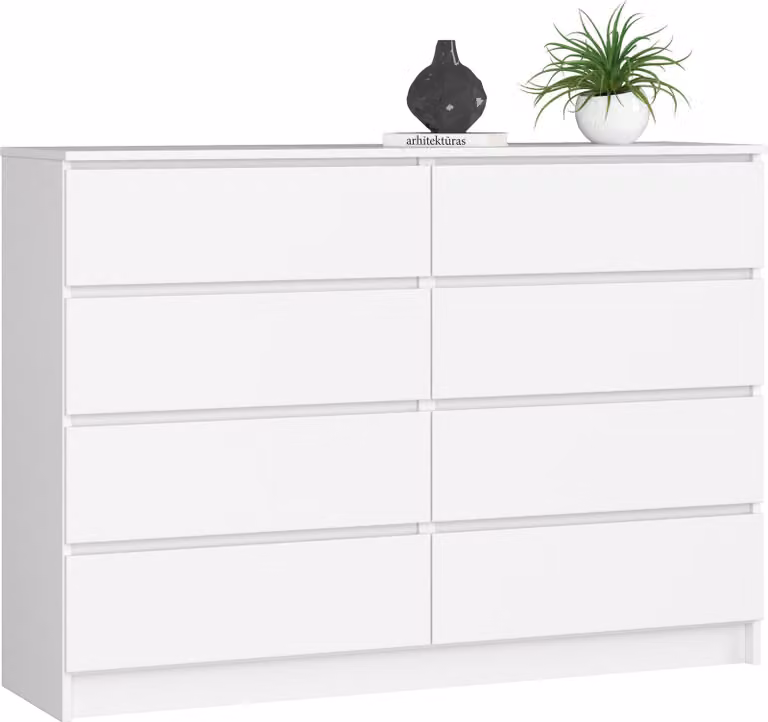 Akord Credenza 8 Cassetti Bianca 138X40X99 Cm